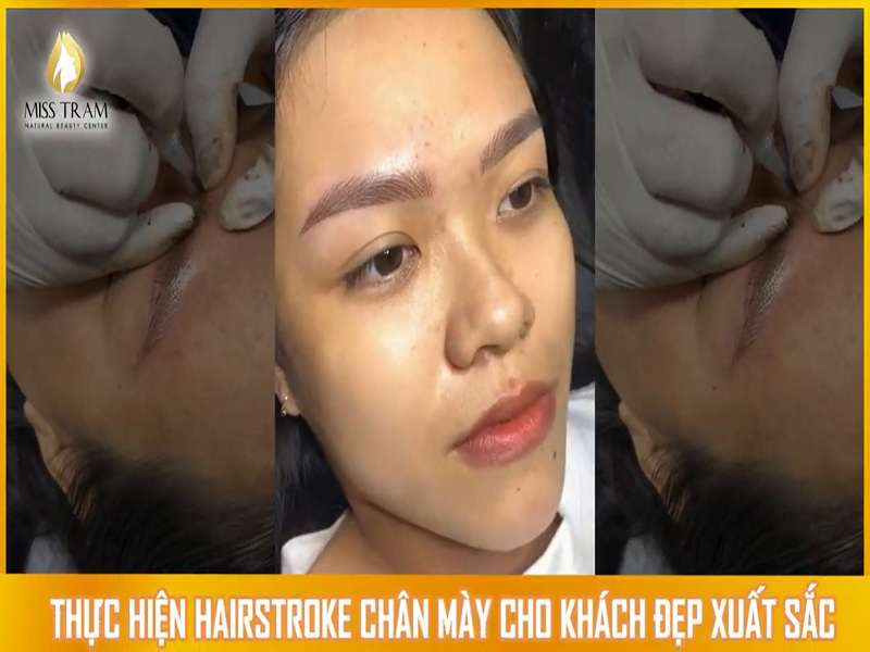 Thực Hiện Hairstroke Chân Mày Cho Khách, Đẹp Xuất Sắc