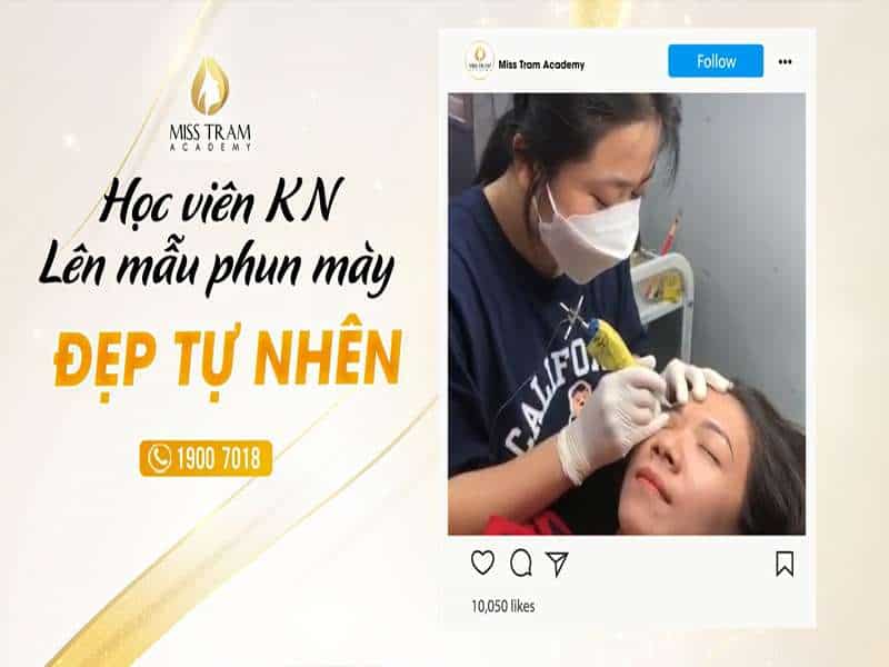 Học Viên K.N Lên Mẫu Mày Phun Đẹp Tự Nhiên