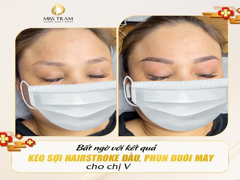 Ngắm Kết Quả Phẩy Sợi Hairstroke Đầu, Phun Đuôi Mày Chị V