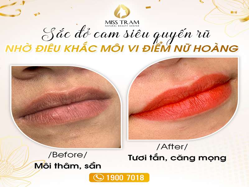 Sắc Đỏ Cam Siêu Quyến Rũ Nhờ Điêu Khắc Môi Vi Điểm Nữ Hoàng