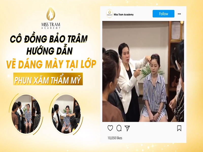 Cô Trâm Hướng Dẫn Kỹ Thuật Vẽ Dáng Mày