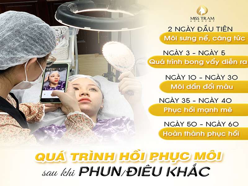 Quá Trình Hồi Phục Môi Sau Khi Phun/ Điêu Khắc