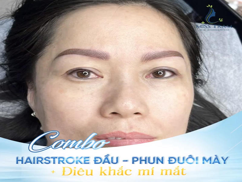 Hairstroke Đầu Phun Đuôi Mày và Điêu Khắc Mí Tinh Tế
